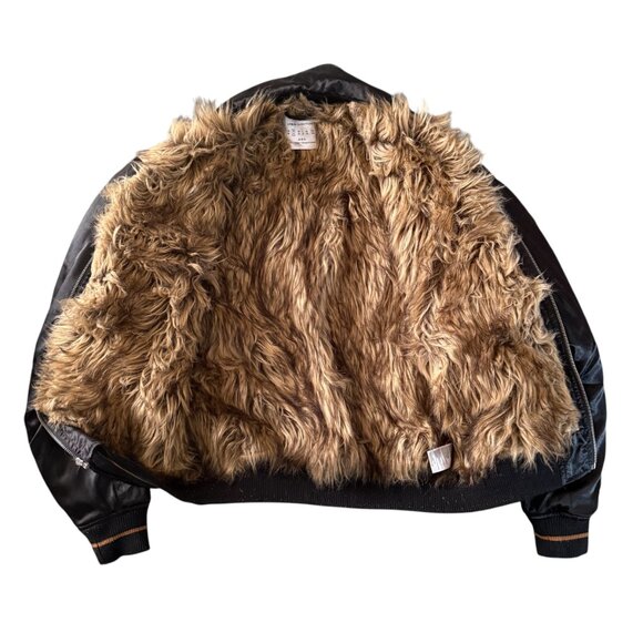Urban Outfitters men's faux fur lined bomber jacket size small - Picture 2 of 4